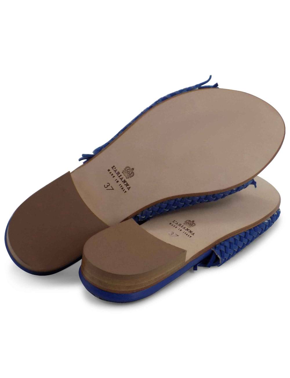 L'ARIANNA Sandali CB1259 bassi donna in pelle intrecciata OCEANO Pezzi Unici