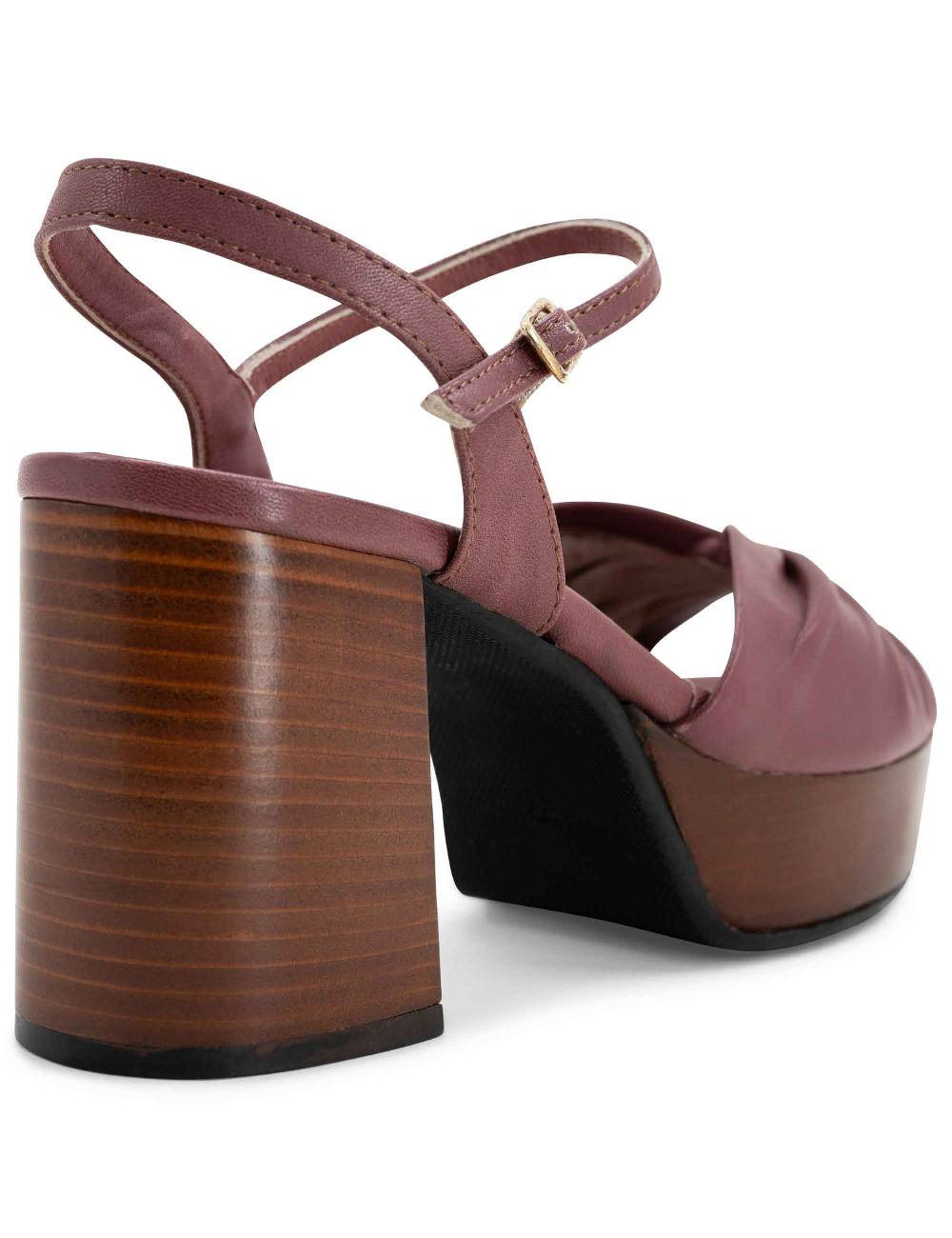 L'ARIANNA Sandali ds1648 da donna in pelle couture con tacco e plateau in cuoio L'Arianna Negozi Online