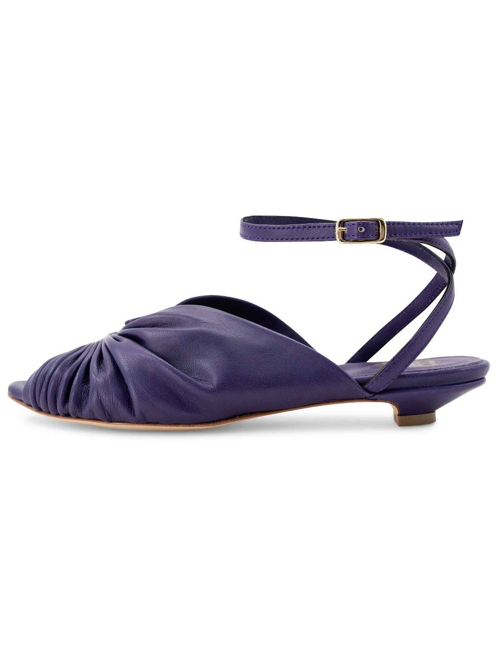 L'ARIANNA sandalo sp1596 da donna in pelle color viola plissè e cintuirno alla caviglia Consegna Veloce
