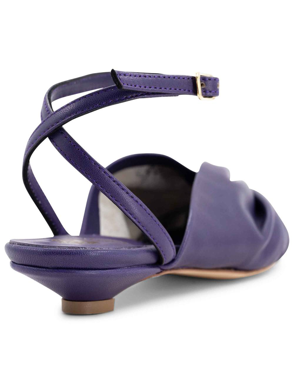 L'ARIANNA sandalo sp1596 da donna in pelle color viola plissè e cintuirno alla caviglia Consegna Veloce