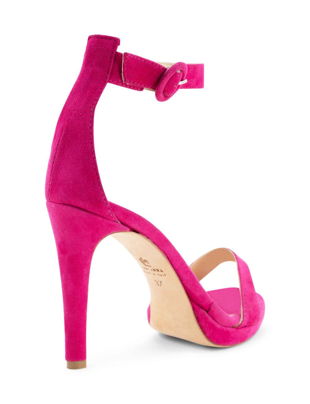 L'ARIANNA Sandali DS7016 donna in camoscio fucsia tacco alto e cinturino alla caviglia Promozione Limitata