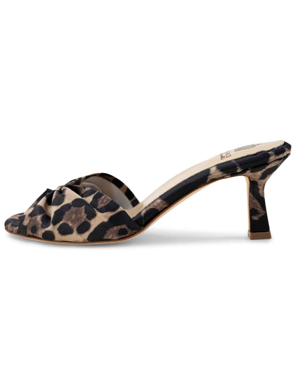 L'ARIANNA Sandali ds1649/rt donna inraso animalier color nero con tacco basso Sottocosto