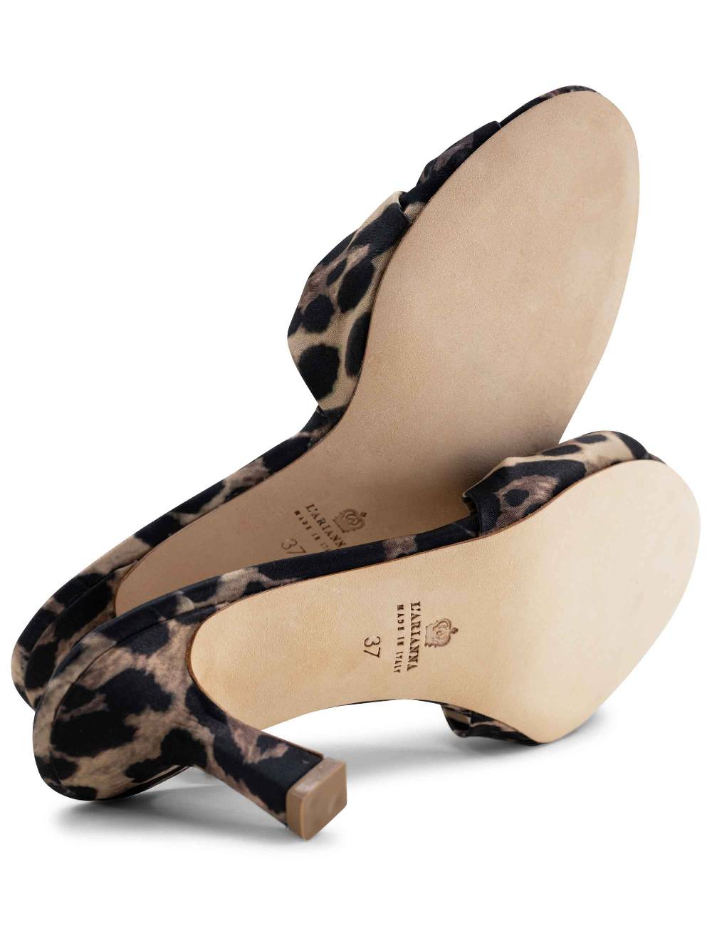 L'ARIANNA Sandali ds1649/rt donna inraso animalier color nero con tacco basso Sottocosto