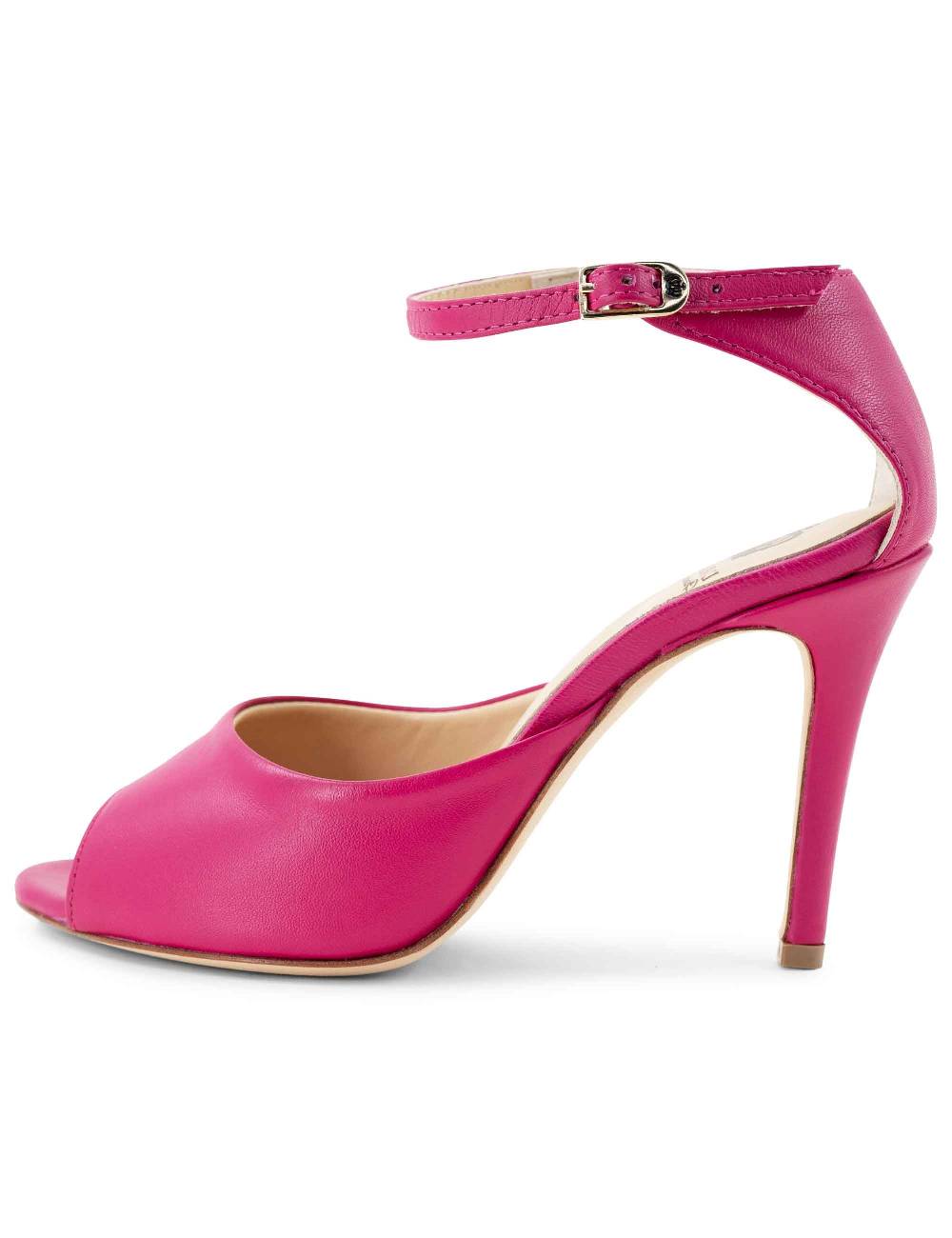 L'ARIANNA Sandali DS1518 donna in pelle fucsia con tacco alto e cinturino alla caviglia L'Arianna Saldi