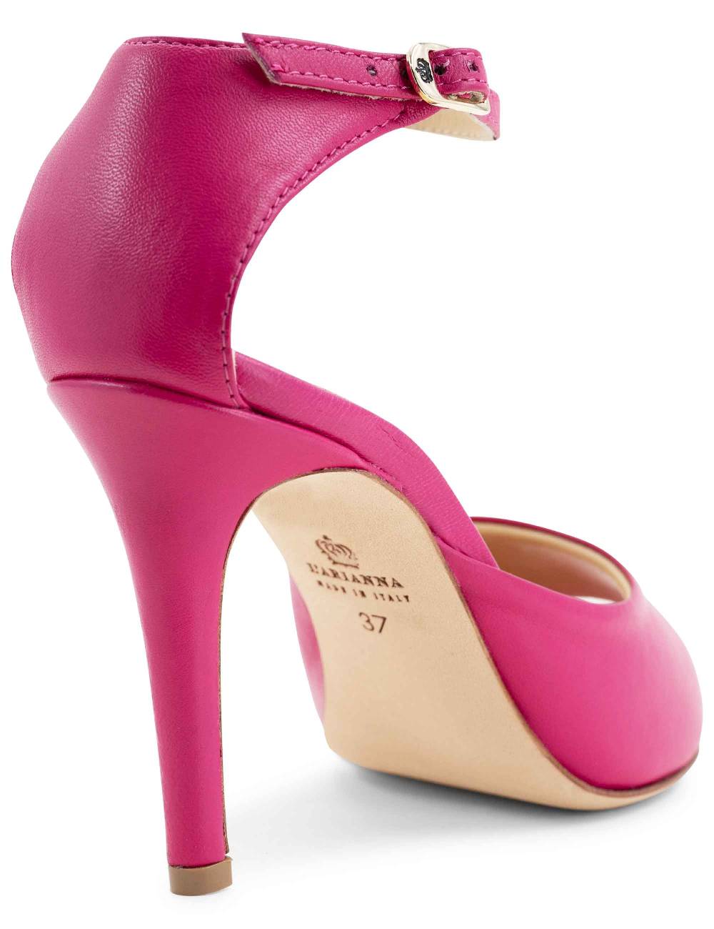 L'ARIANNA Sandali DS1518 donna in pelle fucsia con tacco alto e cinturino alla caviglia L'Arianna Saldi