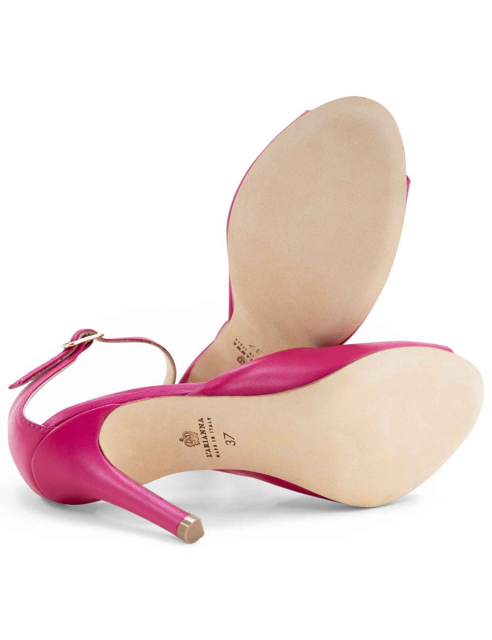 L'ARIANNA Sandali DS1518 donna in pelle fucsia con tacco alto e cinturino alla caviglia L'Arianna Saldi
