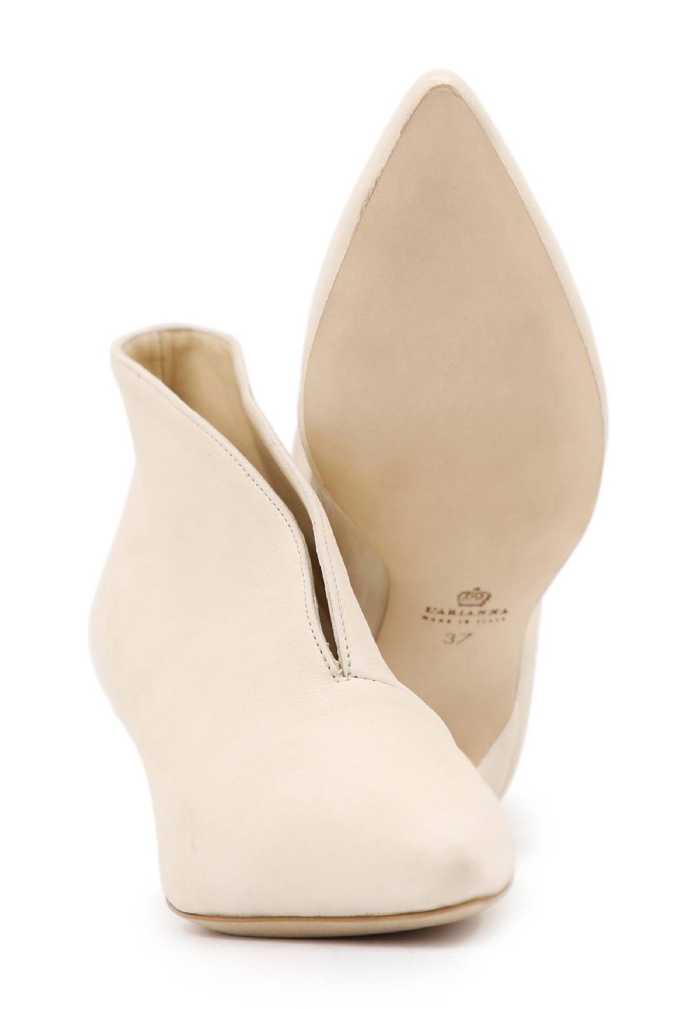 L'ARIANNA tronchetti tr8006 donna Ankle boot in pelle bianco frost con tacco basso tono su tono Saldi Di Fabbrica