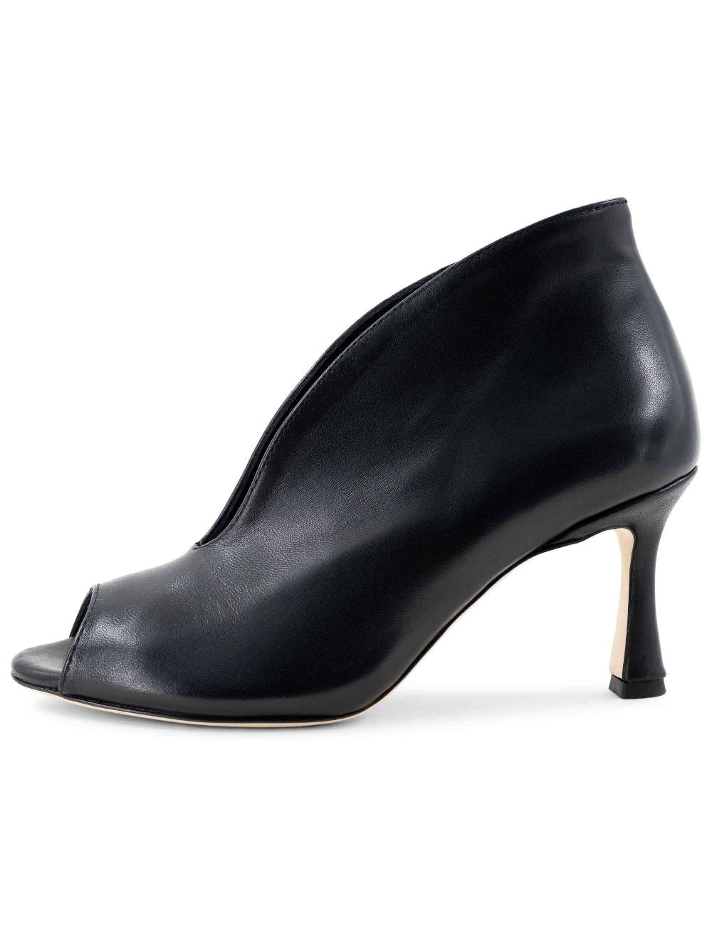 L'ARIANNA tronchetti sp8004 open toe donna in pelle nera con tacco alto Vendite Flash