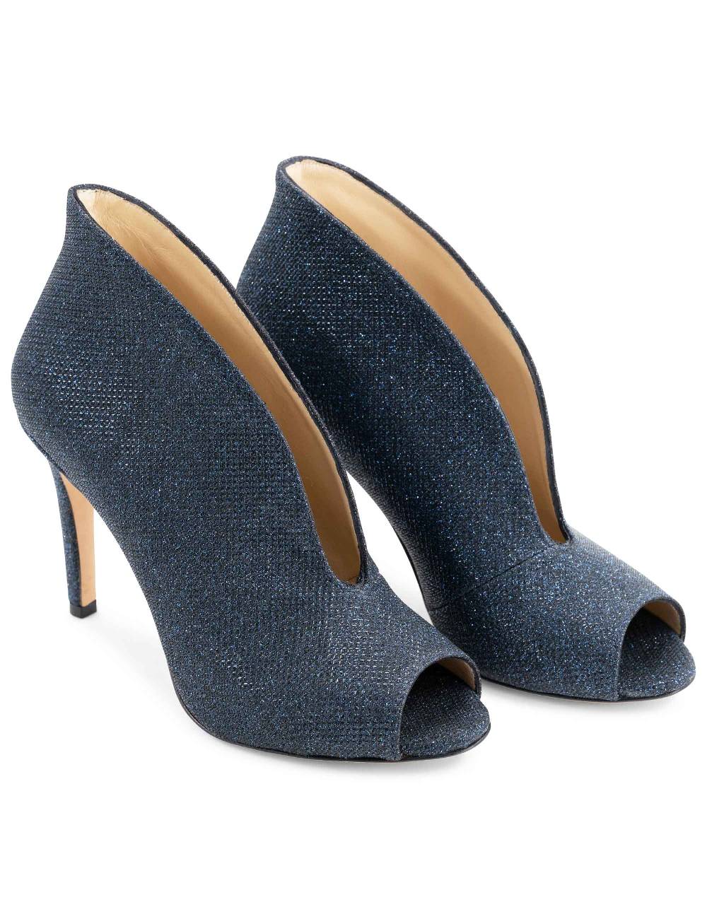 L'ARIANNA tronchetto sp8004 open toe donna intessuto luminor blu con tacco alto Negozio