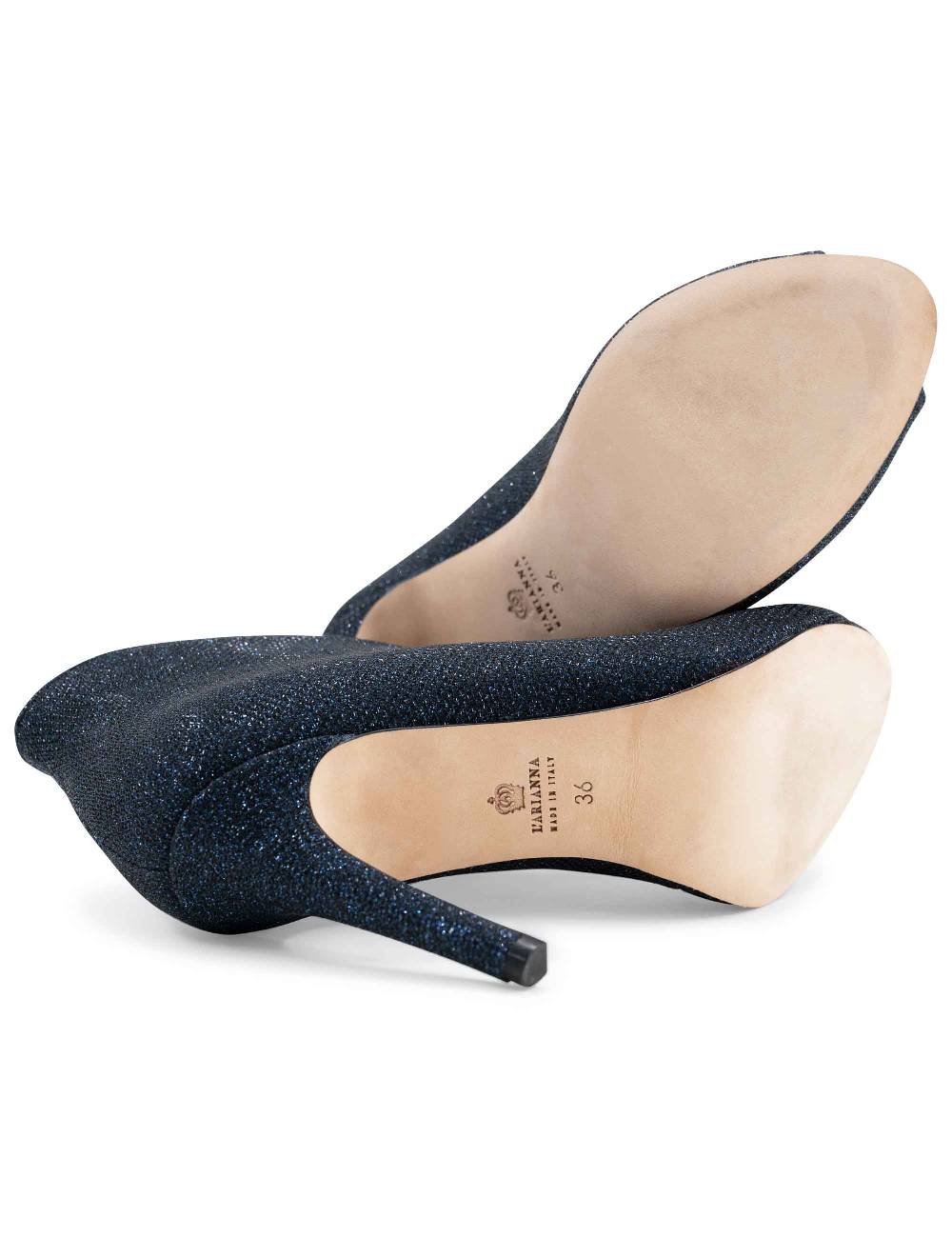 L'ARIANNA tronchetto sp8004 open toe donna intessuto luminor blu con tacco alto Negozio
