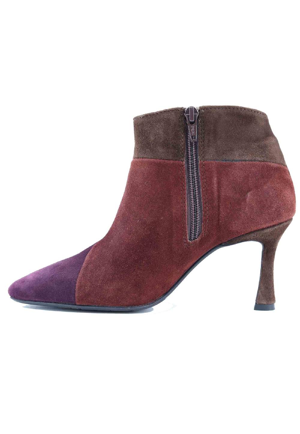 L'ARIANNA Stivaletti TR1672/RT in camoscio tre colori con tacco alto Italy