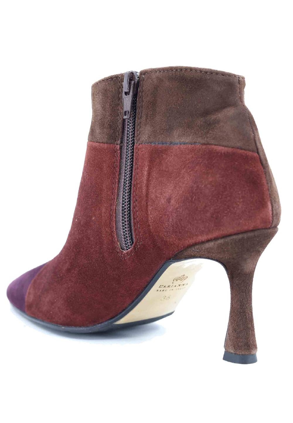 L'ARIANNA Stivaletti TR1672/RT in camoscio tre colori con tacco alto Italy