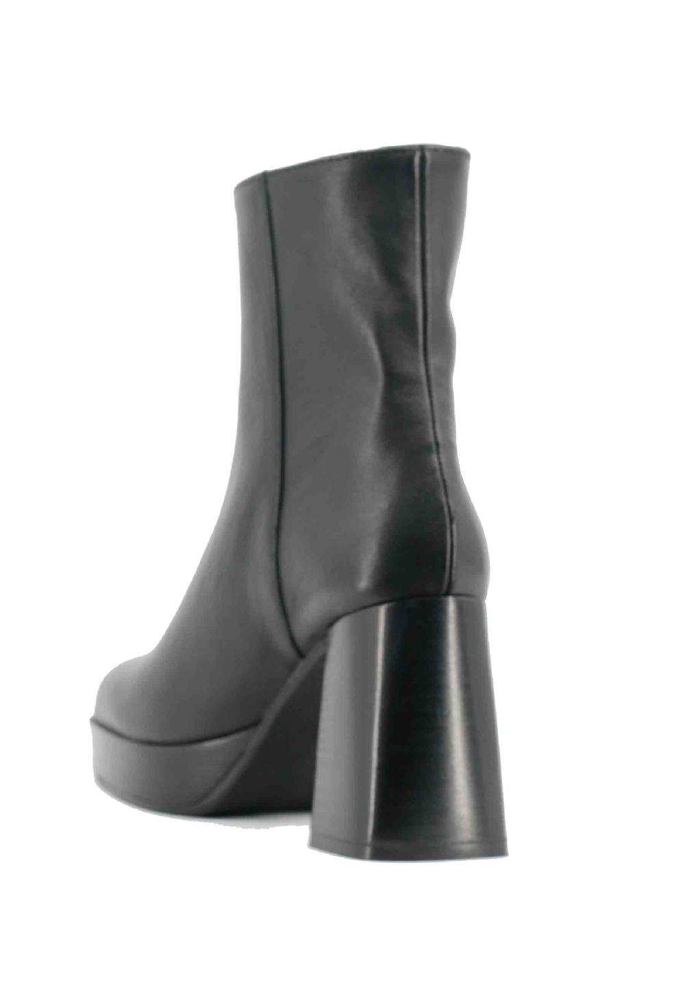 L'ARIANNA Stivaletti TR1665 in pelle nera con tacco alto e plateau con zip esterna Negozi Online