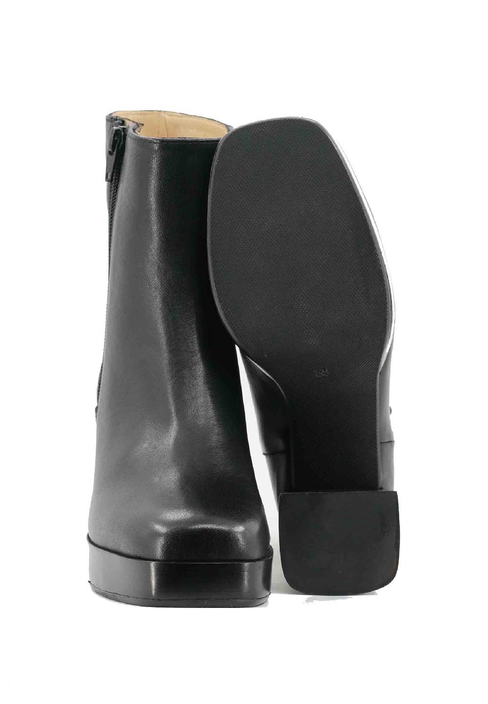 L'ARIANNA Stivaletti TR1665 in pelle nera con tacco alto e plateau con zip esterna Negozi Online