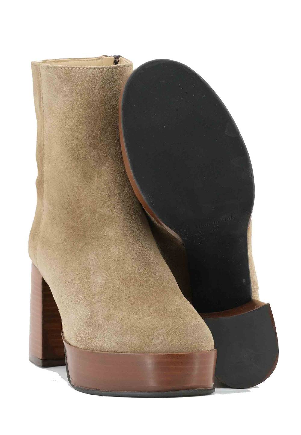 L'ARIANNA Stivaletti TR1556 in camoscio verde con tacco alto e plateau con zip laterale di chiusura Shopping Online