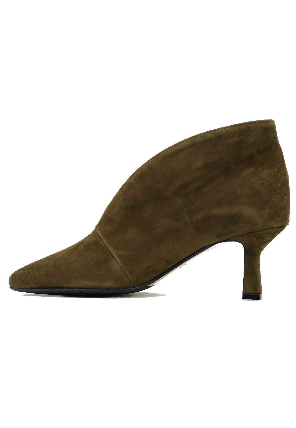 L'ARIANNA Stivaletti TR8006/RT Ankle boot in camoscio verde con tacco basso Prezzo Ridotto