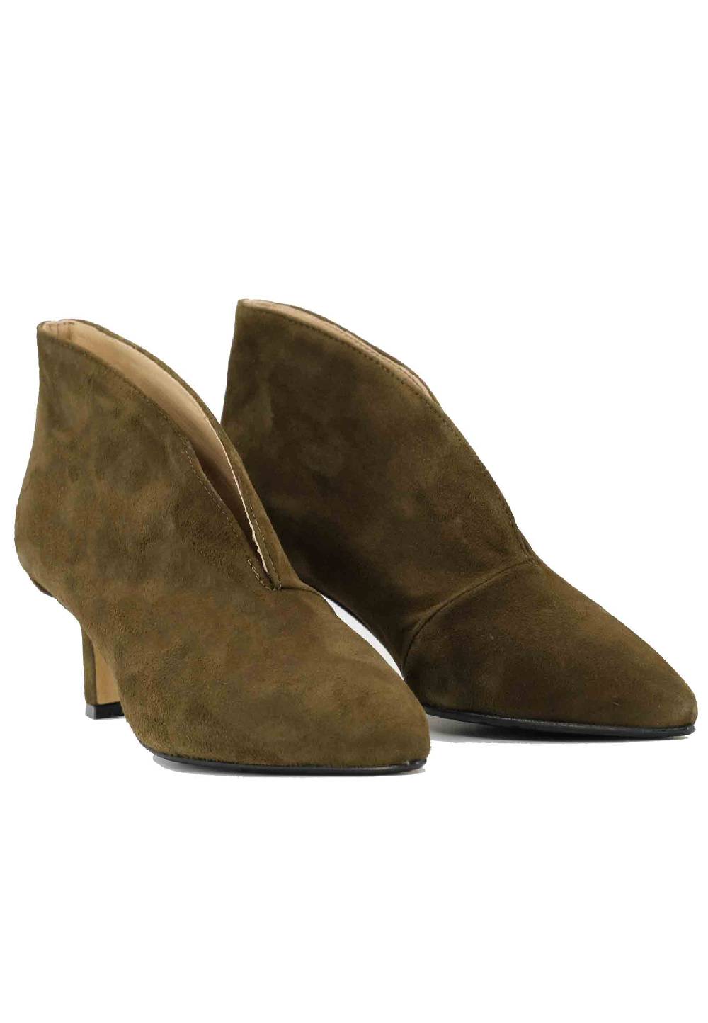L'ARIANNA Stivaletti TR8006/RT Ankle boot in camoscio verde con tacco basso Prezzo Ridotto