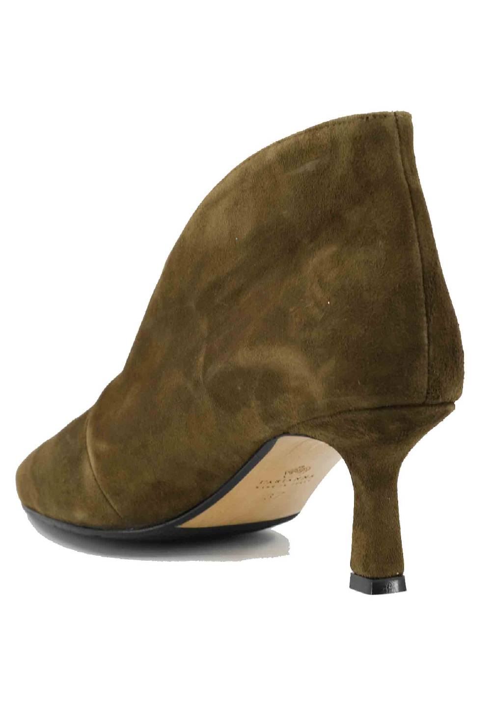 L'ARIANNA Stivaletti TR8006/RT Ankle boot in camoscio verde con tacco basso Prezzo Ridotto