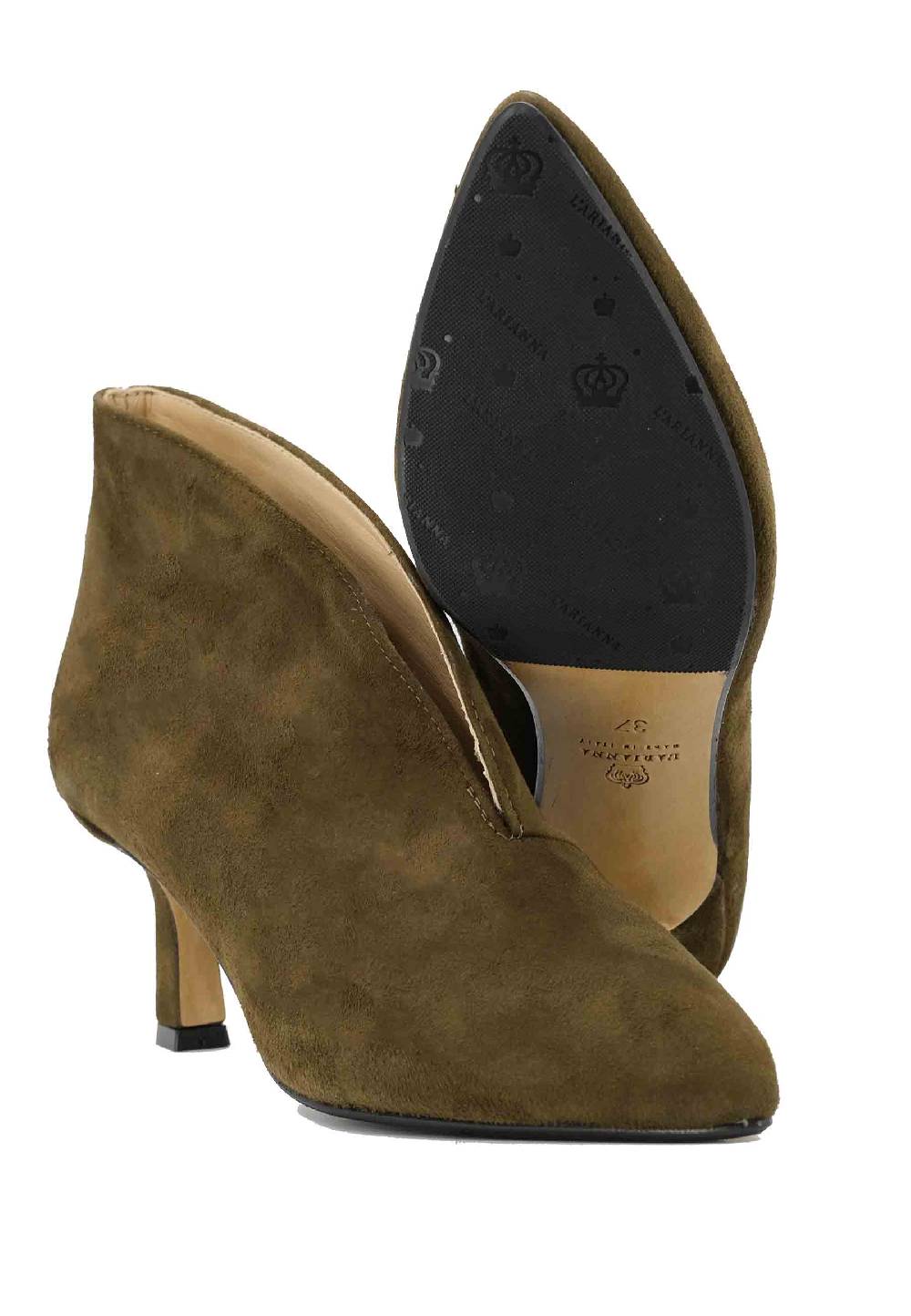L'ARIANNA Stivaletti TR8006/RT Ankle boot in camoscio verde con tacco basso Prezzo Ridotto