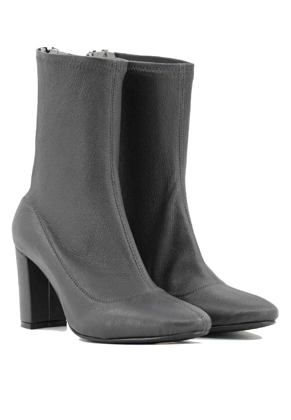 L'ARIANNA Stivaletti EL3002 in elasticizzato grigio con tacco alto Sottocosto