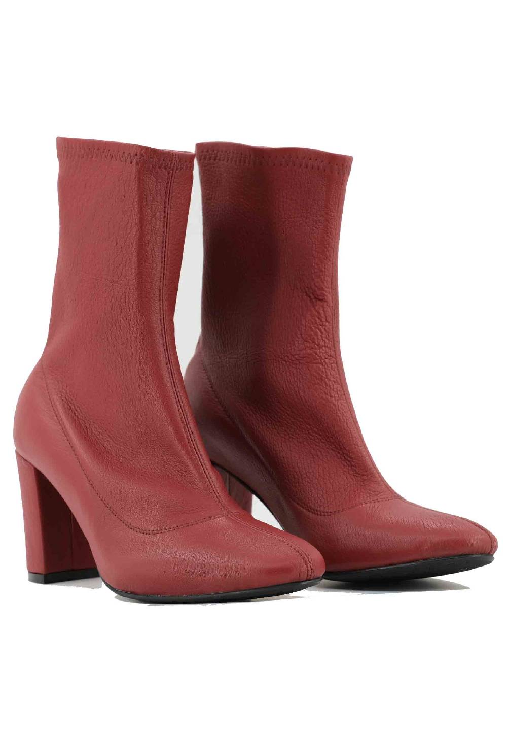 L'ARIANNA Stivaletti EL3002 in elasticizzato rosso con tacco alto Novità