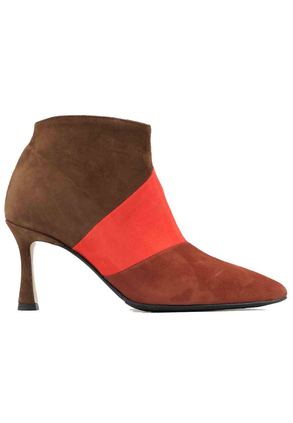 L'ARIANNA Stivaletti TR1672/RT in camoscio mattone con tacco alto
