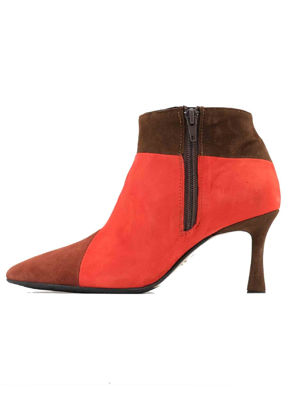 L'ARIANNA Stivaletti TR1672/RT in camoscio mattone con tacco alto Presa