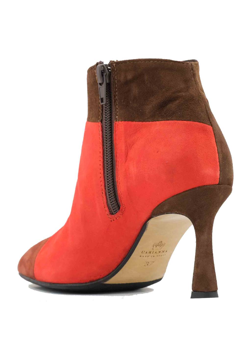 L'ARIANNA Stivaletti TR1672/RT in camoscio mattone con tacco alto Presa