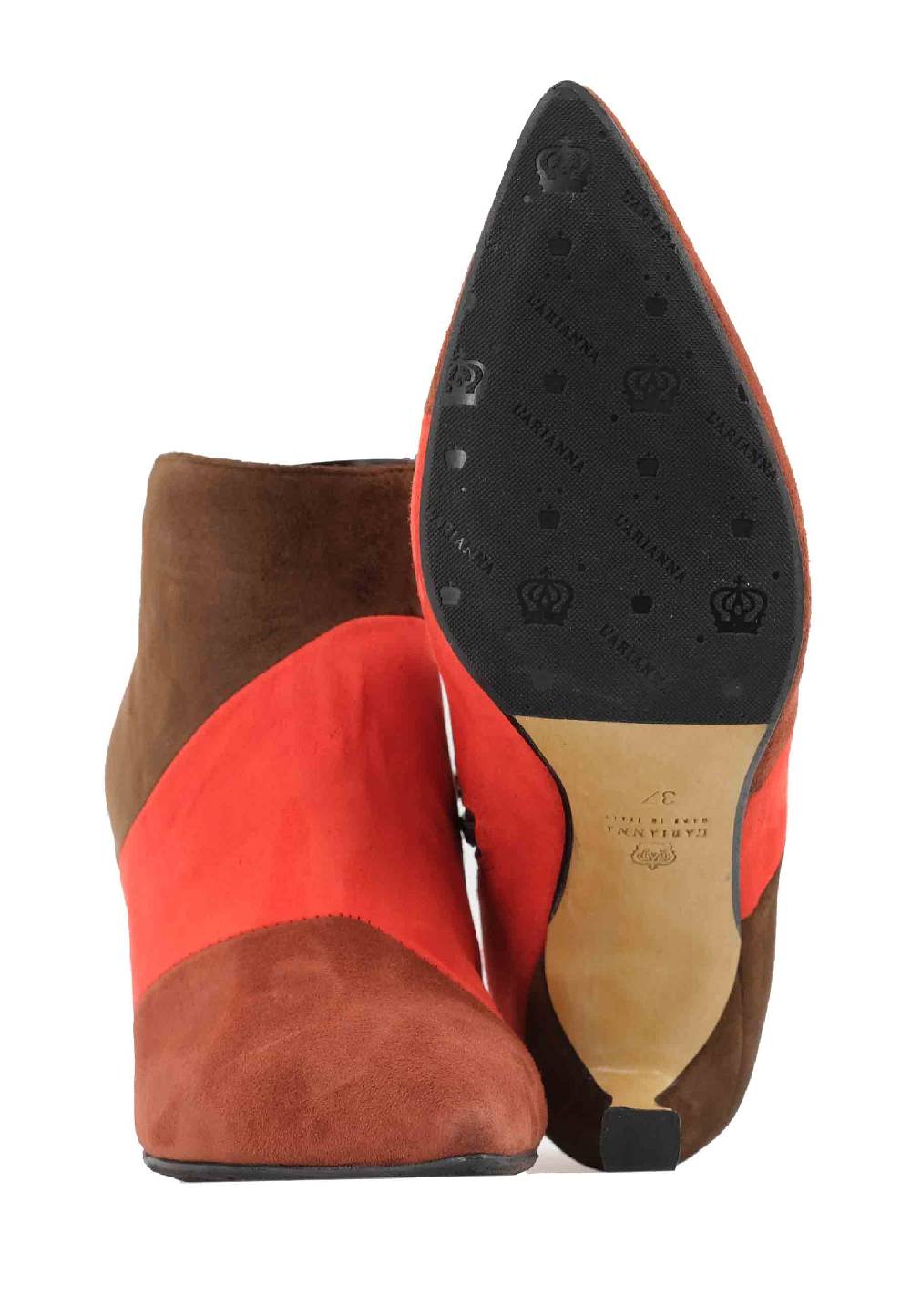 L'ARIANNA Stivaletti TR1672/RT in camoscio mattone con tacco alto Presa