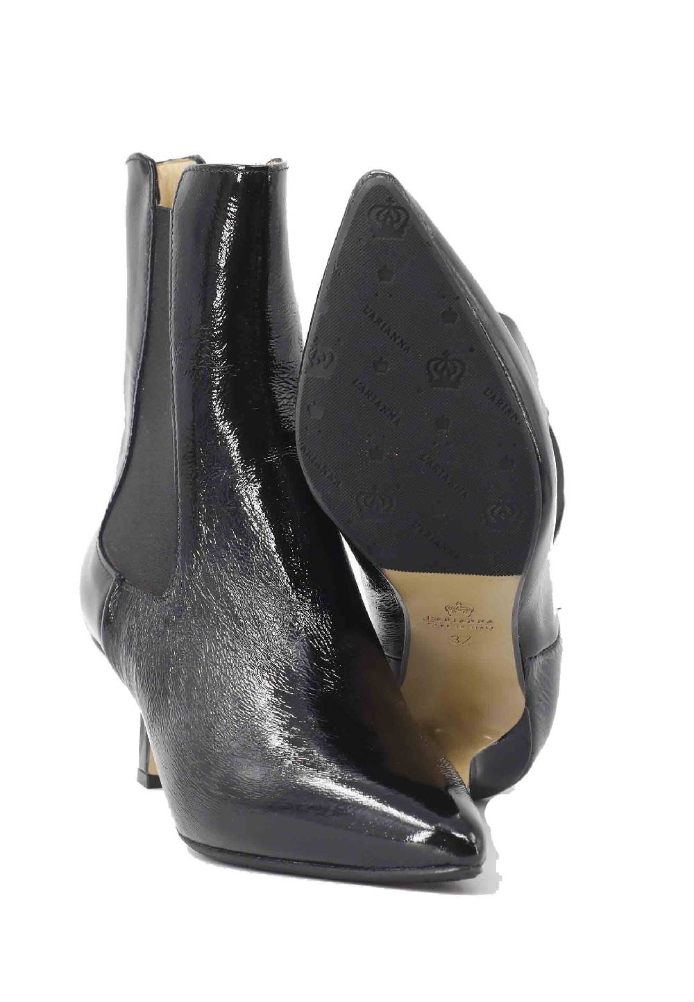L'ARIANNA Stivaletti beatles BT 1552/RT in naplack nero con tacco medio e punta a punta Vendita Economica