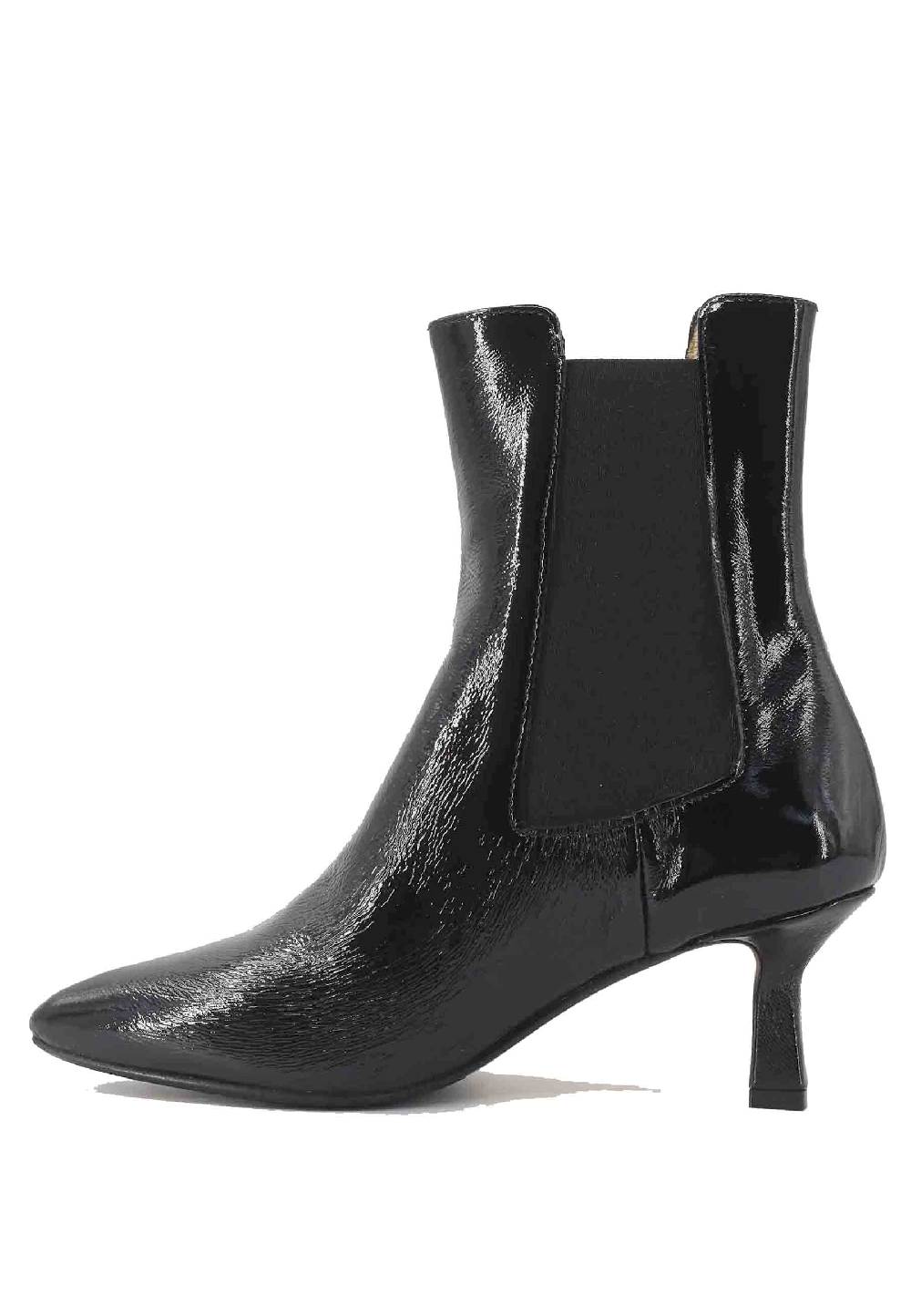 L'ARIANNA Stivaletti beatles BT 1552/RT in naplack nero con tacco medio e punta a punta Vendita Economica