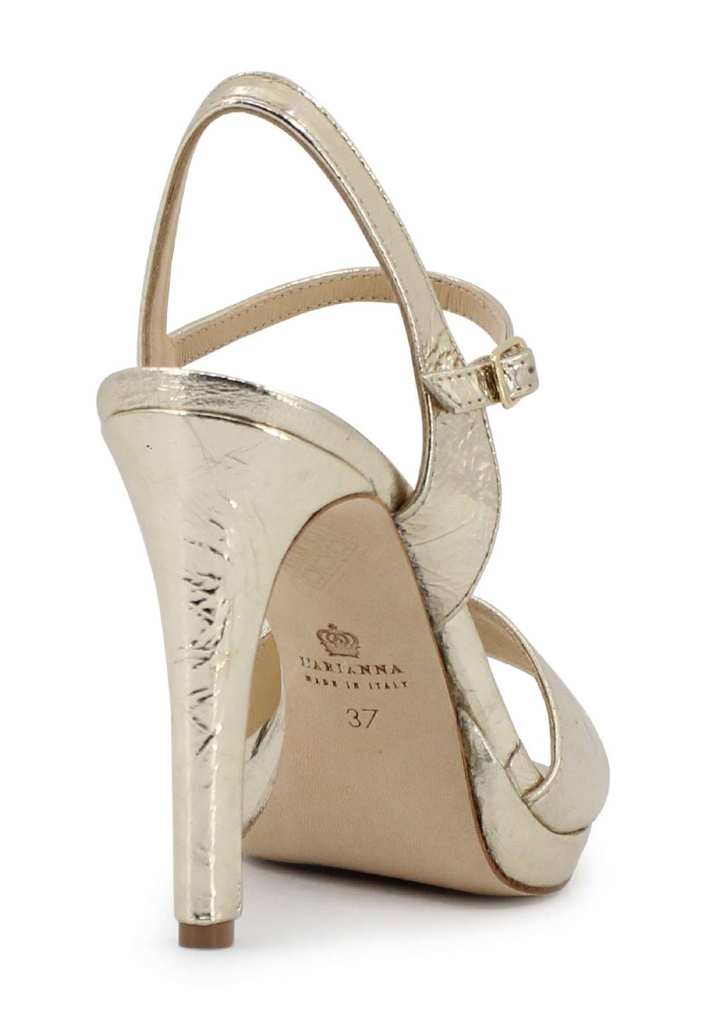L'ARIANNA Sandali DS7055 donna in pelle oro con tacco alto a spillo 2025