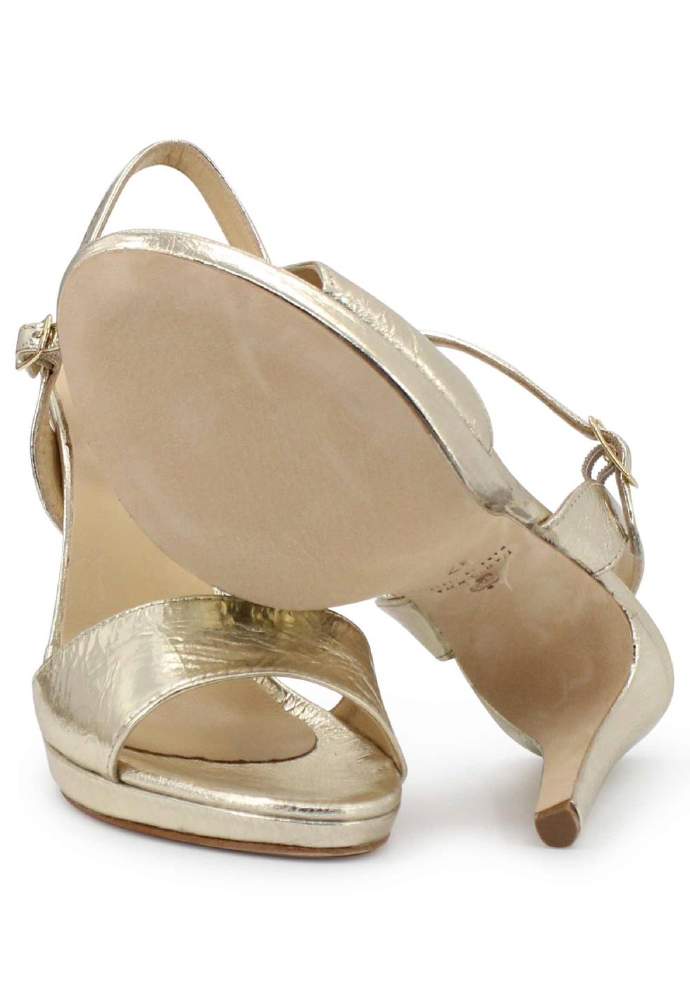L'ARIANNA Sandali DS7055 donna in pelle oro con tacco alto a spillo 2025