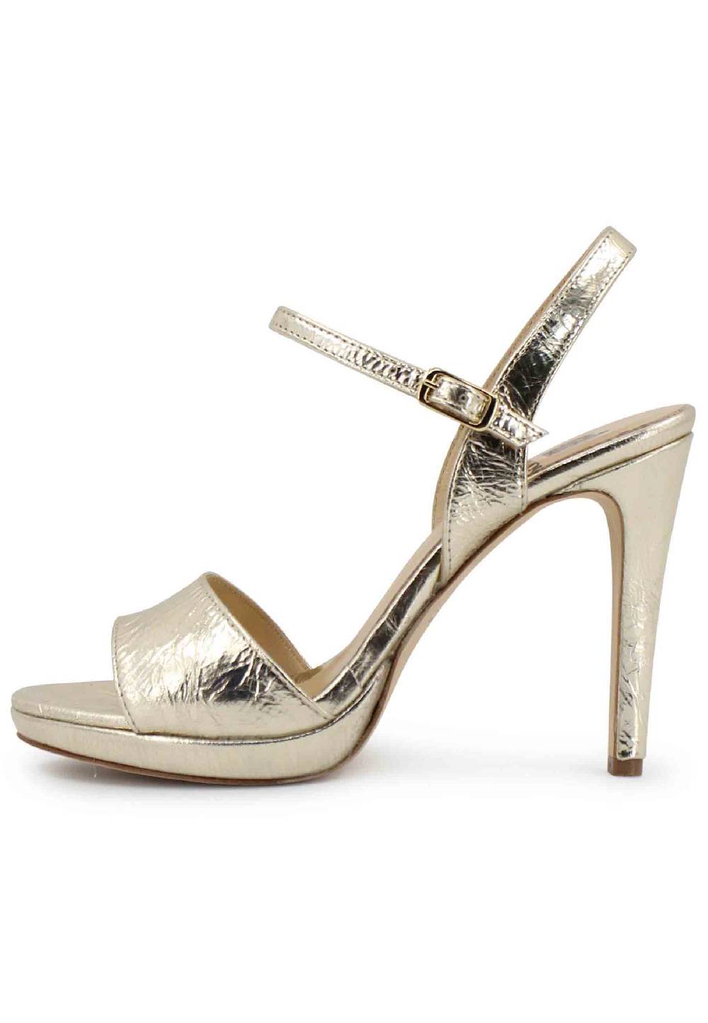 L'ARIANNA Sandali DS7055 donna in pelle oro con tacco alto a spillo 2025