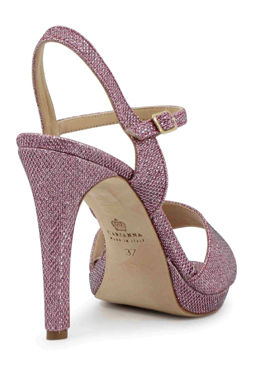 L'ARIANNA Sandali DS7055 donna in glitter rosa con tacco alto a spillo 2025