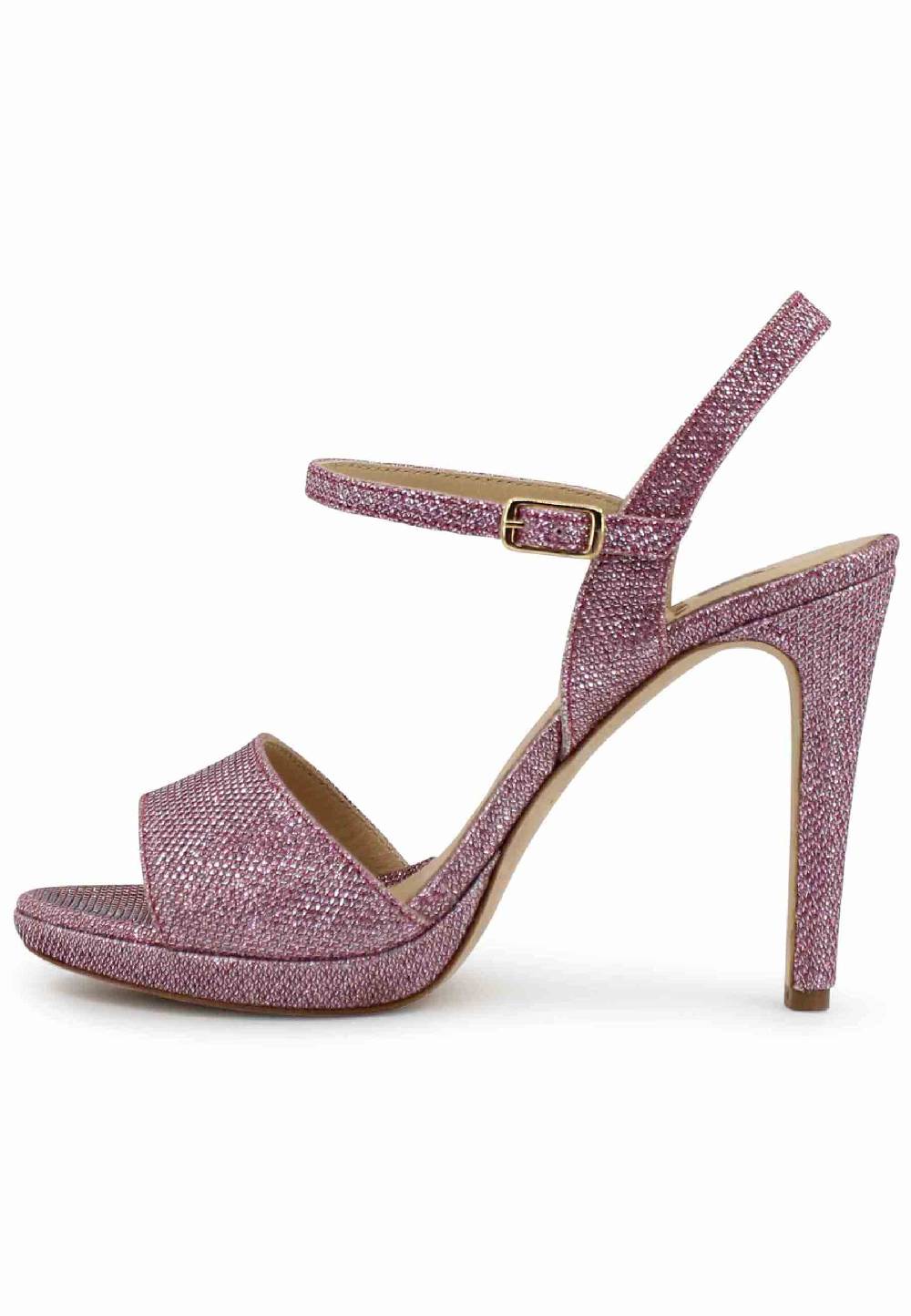 L'ARIANNA Sandali DS7055 donna in glitter rosa con tacco alto a spillo 2025