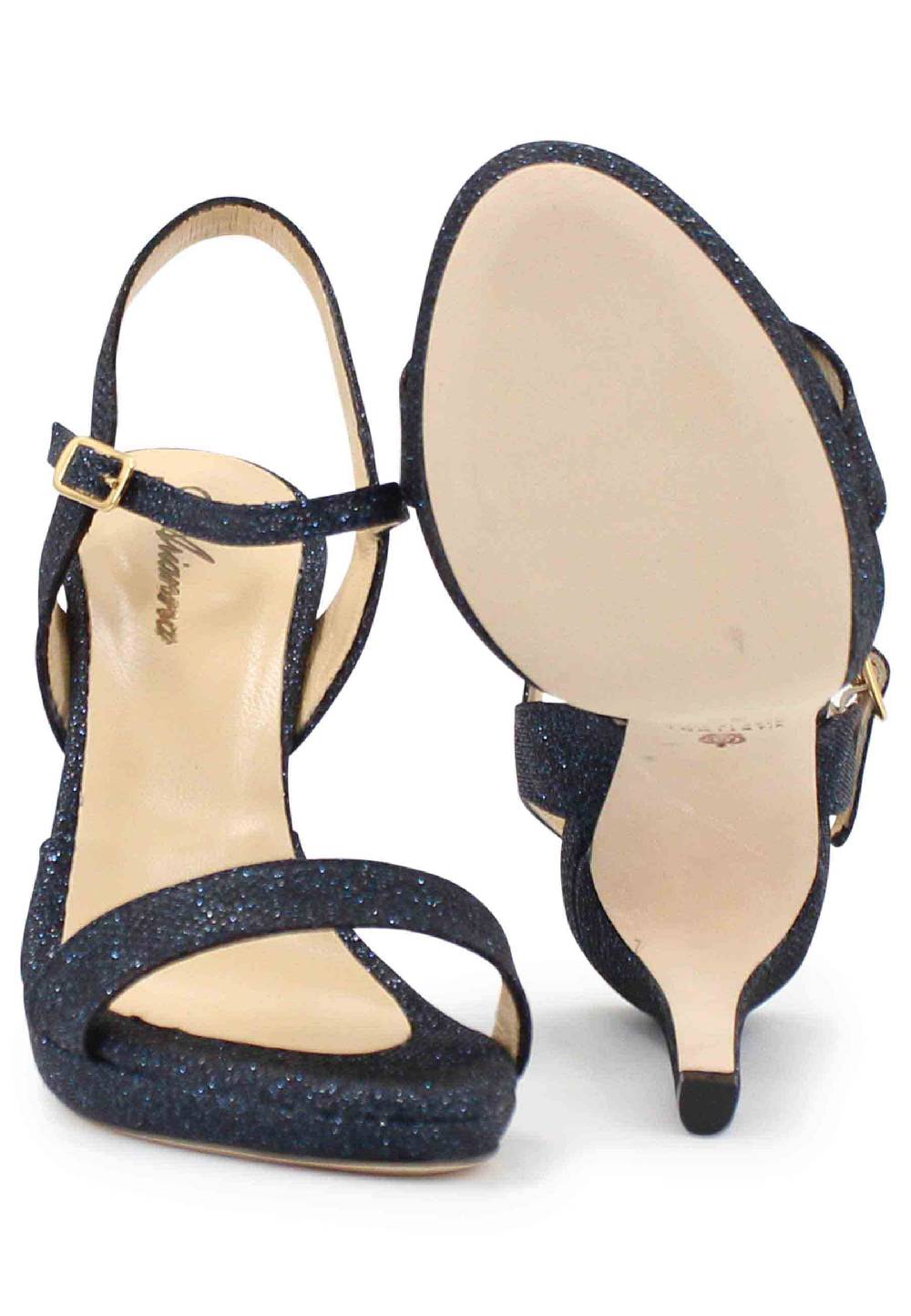 L'ARIANNA Sandali ds7054 donna in glitter blu con tacco alto e cinturino alla caviglia Fino al 55% di sconto