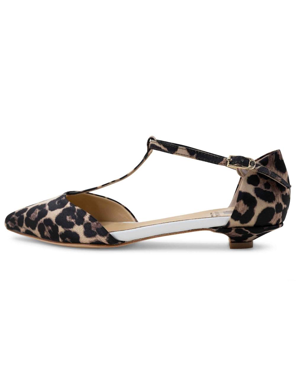 L'ARIANNA sandali tg1110 donna in raso animalier e pelle bianca con tacco basso e cinturino Discount Store per i nuovi prodotti
