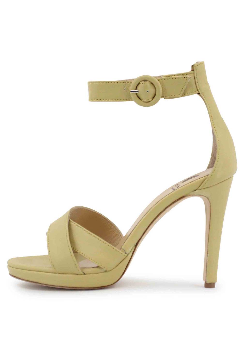 L'ARIANNA Sandali DS1507 donna in pelle verde con tacco alto e cinturino alla caviglia Enormi sconti