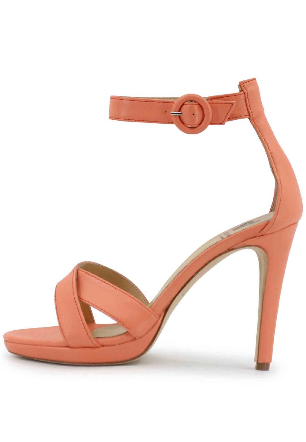 L'ARIANNA Sandali DS1507 donna in pelle salmone con tacco alto e cinturino alla caviglia 50% di sconto con spedizione gratuita