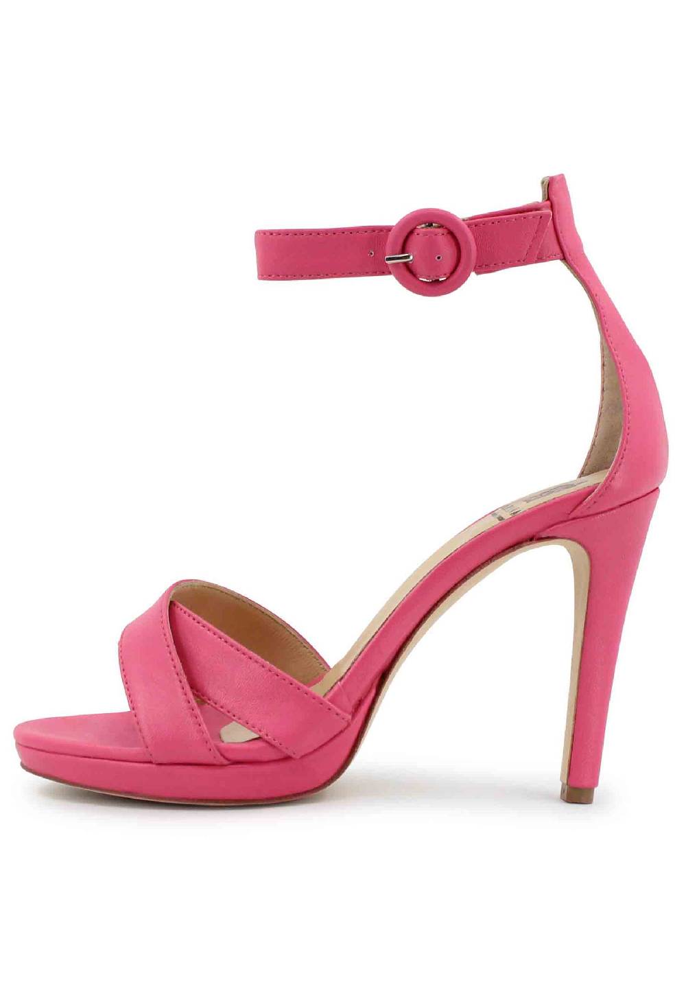 L'ARIANNA Sandali DS1507 donna in pelle rosa con tacco alto e cinturino alla caviglia Black Friday Prezzi