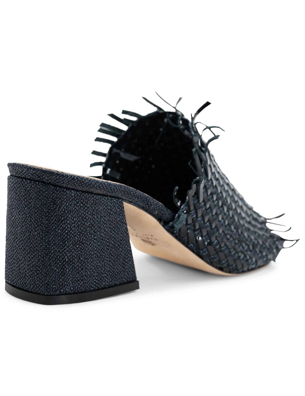 L'ARIANNA Sandali cb1260/g donna in pelle intrecciata in tessuto zena dark con punta quadra L'Arianna Italy