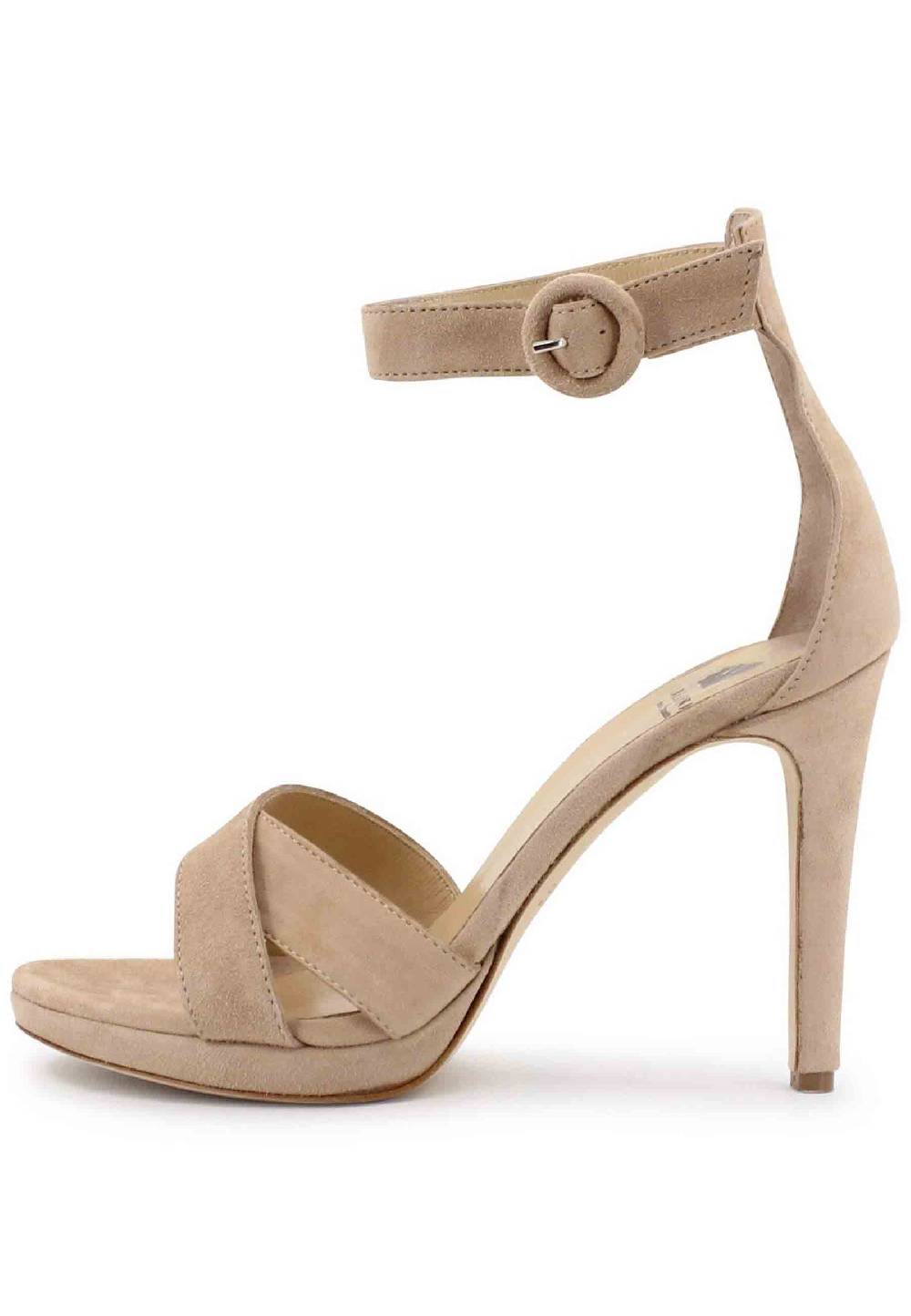 L'ARIANNA Sandali DS1507 donna in camoscio nude con tacco alto e cinturino alla caviglia Vendita