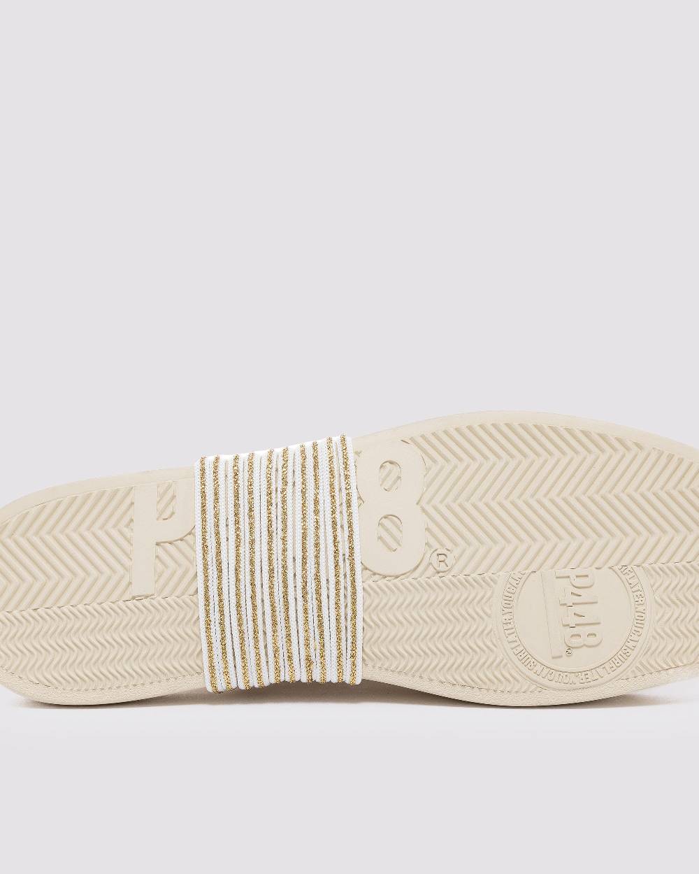 P448 Shoelaces Gold/White Qualità Garantita