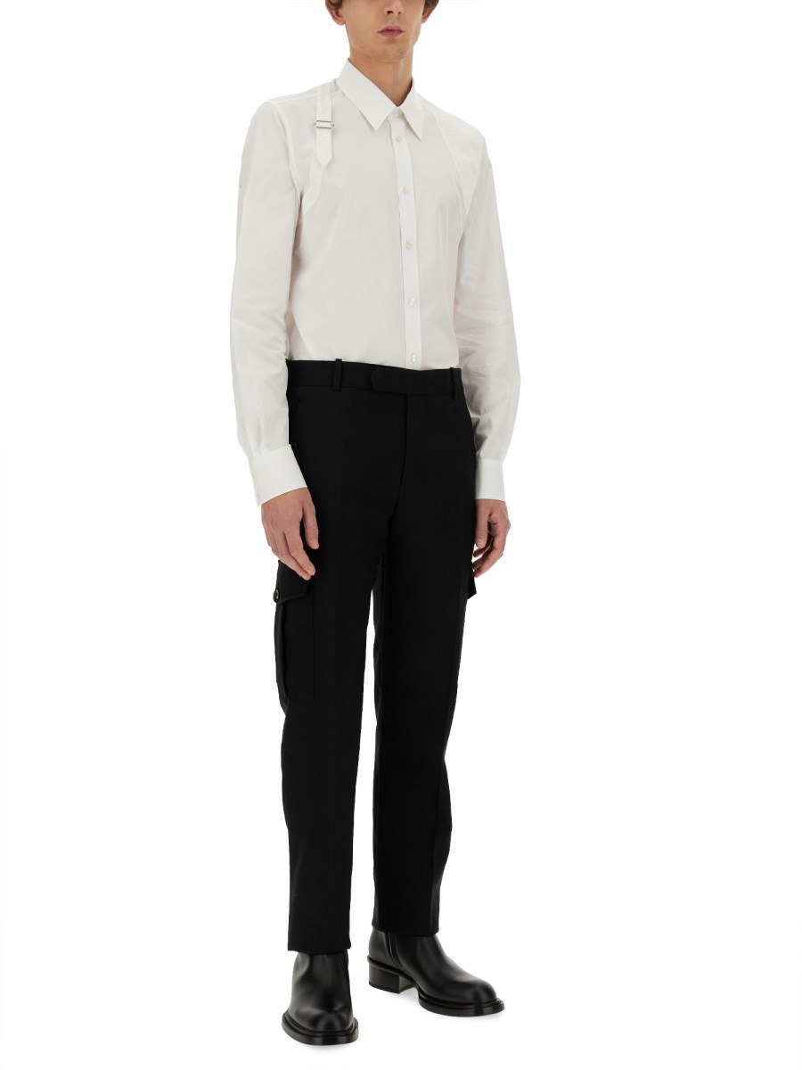 ALEXANDER McQUEEN PANTALONE MILITARY IN LANA Moda