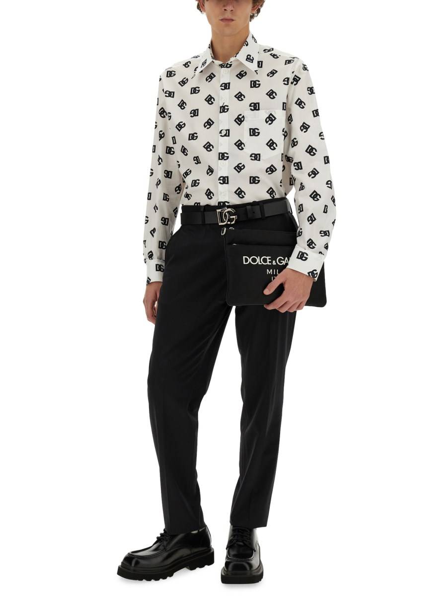 DOLCE & GABBANA CAMICIA CON LOGO DG ALL OVER Qualità
