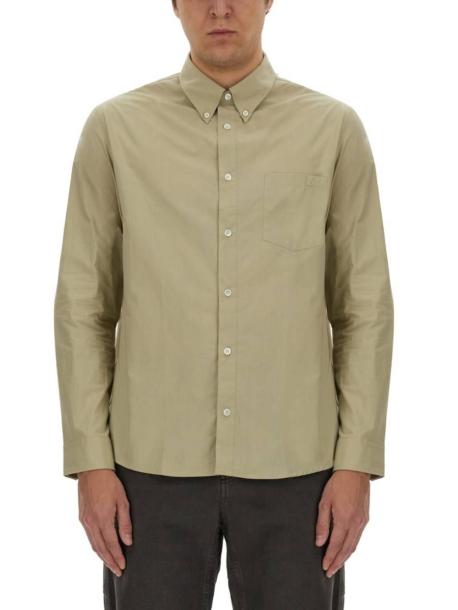 A.P.C. CAMICIA "EDOUARD" IN POPELINE DI COTONE Vendita