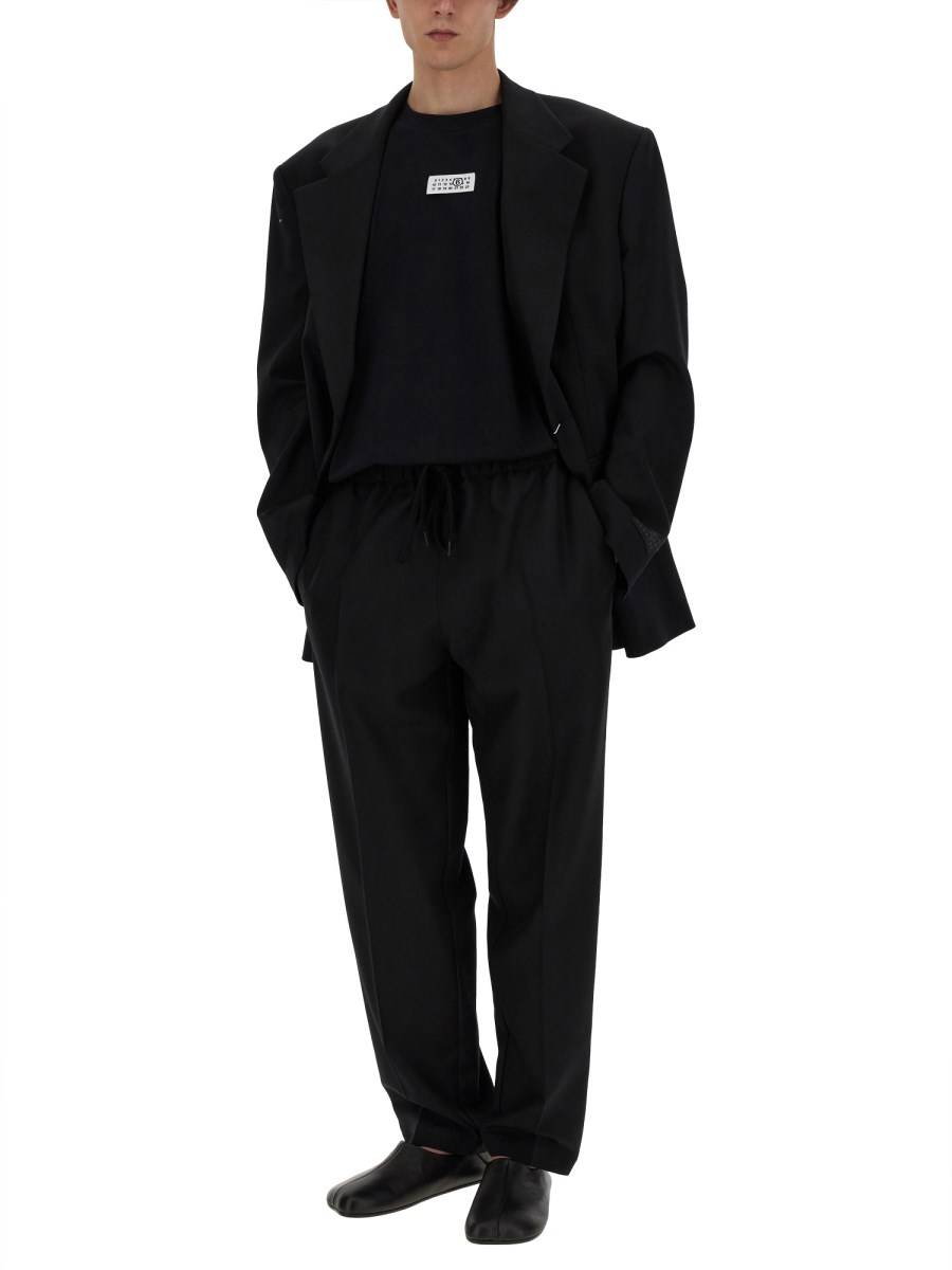 MM6 MAISON MARGIELA PANTALONE IN LANA CON GAMBA AFFUSOLATA Outlet