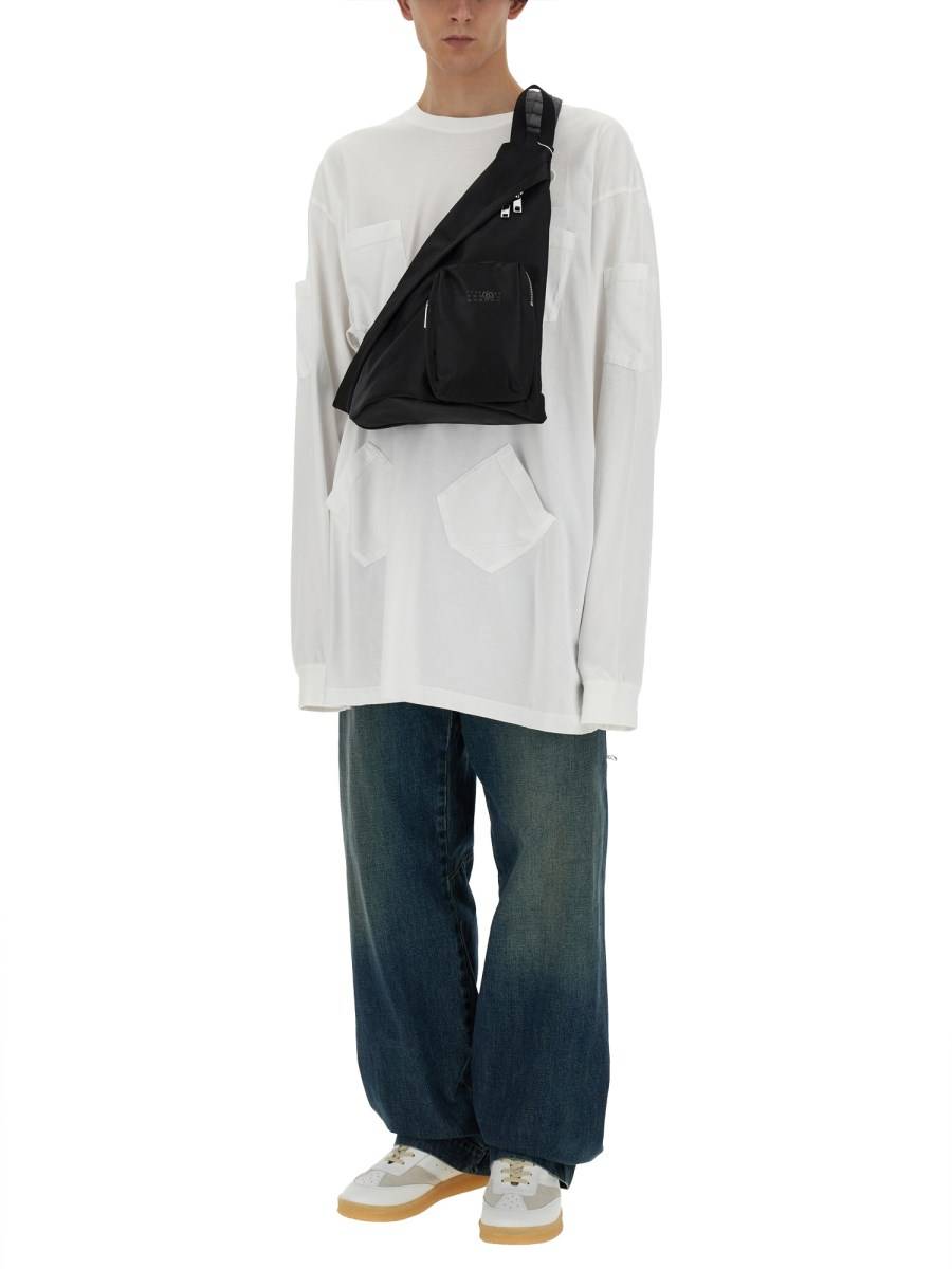 MM6 MAISON MARGIELA T-SHIRT IN JERSEY DI COTONE CON STAMPA LOGO Offerte