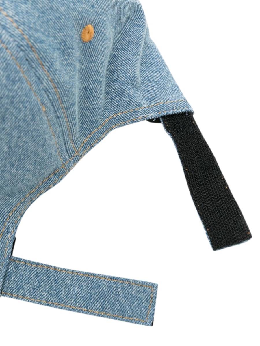 PALM ANGELS logo stone denim baseball cap Nuovo